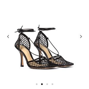 Bottega Veneta Square Toe Mesh-Panelled Sandals